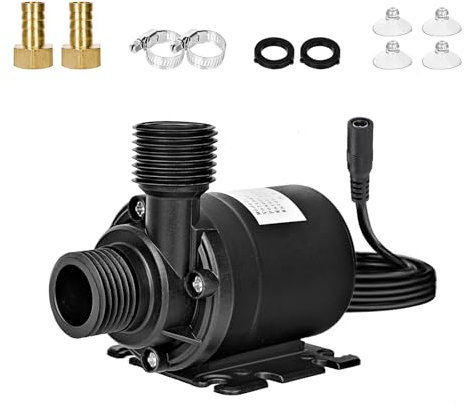 Bomba de Agua Sumergible, Bomba de Agua para Fuente 800L/H 5M, Bomba Agua 12V, Ultra Silenciosa, para Pecera de Acuarios, Estanques, Fuentes, Estatuas, Hidropónico