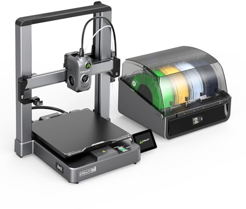 Creality Hi Combo 3D-Drucker, mit 16-Farben CFS, 500 mm/s Hochgeschwindigkeit, 260×260×300 mm Bauraum, Auto-Leveling, FOC Servo, 12.000 mm/s², RFID-Scanner & Filamenterkennung