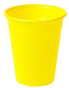 ecodrinks - Bicchieri per Acqua e Cocktail Riutilizzabili - Senza BPA - Resistenti e Ideali per Bevande Fredde - Massima Praticità per Feste, Catering, Barbecue - 200ml (Giallo, 100)
