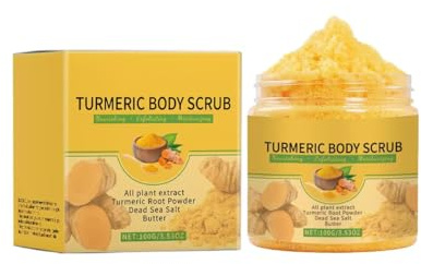 Kurkuma-Körperpeeling, natürliches, feuchtigkeitsspendendes Peeling, tiefenreinigend, entfernt Schmutz und überschüssiges Fett, gleicht den Hautton aus