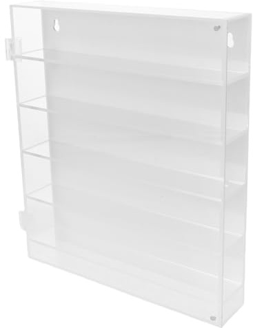 Hohopeti Organizer Acrylic Wall-mounted with Individual Compartments Dustproof Display Case 5-tier Multi-layer for Model Cars and Miniature Collectibles for Desktop and Wall Storage