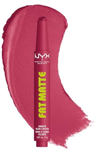 NYX Professional Makeup, Fat Matte Smooth Color Lipstick, soft-mattes Finish mit cremiger Textur, intensive Farbe mit jedem Klick, leichte vegane Formel, Farbton: Blush Blanket