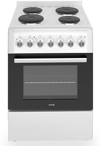 HYE 60cm Freestanding Cooker - Electric Cooker with Kitchen Stove, White