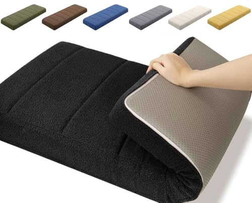 uyeoco Bankauflage Bankkissen 120x40 100x40 80x40 160x40cm 5cm Dick Indoor Outdoor Bank Sitzkissen Abnehmbarem rutschfeste Sitzauflage Bank Gartenbankauflage Sitzpolster(Black,30x90x5cm)