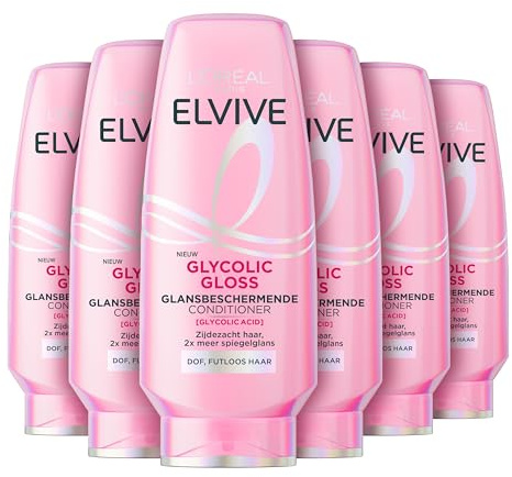 6er Pack - L'Oréal Elvive Conditioner für glanzloses, kraftloses Haar – Glycolic Gloss – 200 ml