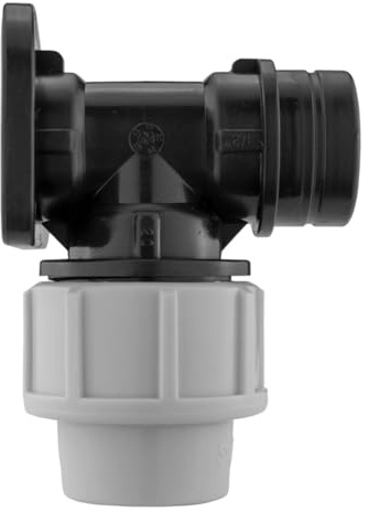 MDPE Wall Plate Elbow Bend Female Threaded Garden Tap Wall Flange 20 25mm (32mm)