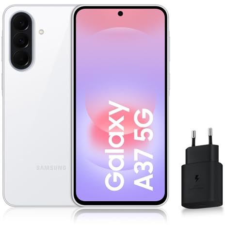 Samsung Galaxy A37 5G, Smartphone Android 5G avec l'IA accesible à Tous, 256 Go, RAM 8 Go, Chargeur Secteur Rapide 25W Inclus, Smartphone déverrouillé, Blanc, Version FR