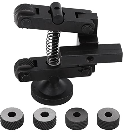 Spacnana 1 Pz Portautensili per Godronatura Gambo Regolabile con Ruote di Ricambio per Mini Tornio Zigrinatore Lineare Utensile Godronatore