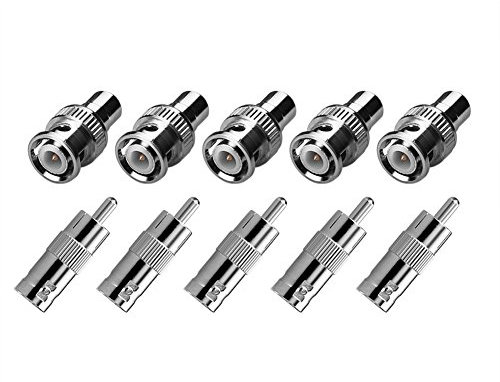 SIENOC 5X BNC Macho Enchufe a RCA Hembra Jack + 5X BNC Hembra Enchufe Hembra a RCA Macho Adaptador Conector