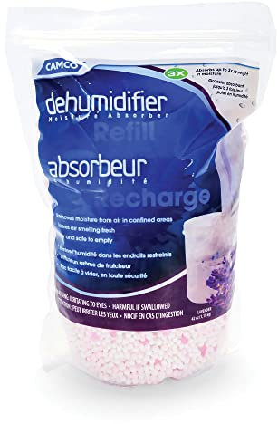 Camco 44284 Bolsa de recambio absorbente de humedad, bolsa resellable, absorbe hasta 3 veces su peso en agua, reduce la humedad y la humedad en oficinas, armarios, baños, cocinas, barcos, caravanas y
