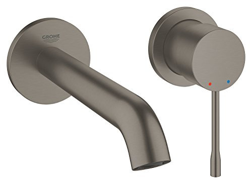 GROHE Essence | Badarmatur - 2-Loch-Waschtischbatterie | hard graphite gebürstet | 19408AL1