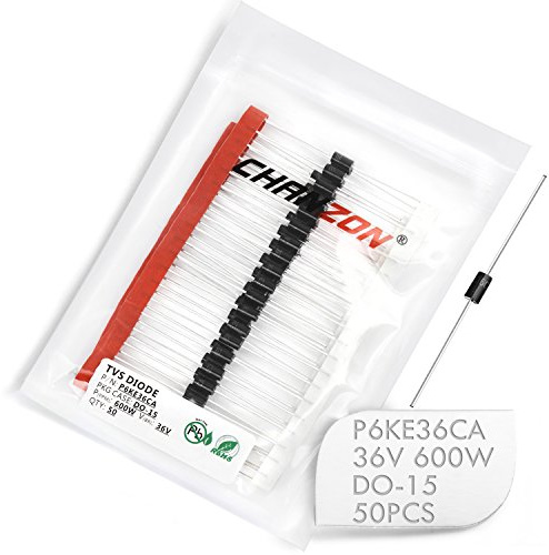 (Packung mit 50 Stück) Chanzon TVS Dioden P6KE36CA 600W 36V DO-15 (DO-204AC) Axial Bidirektionaler Kanal 600 Watt 36 Volt