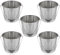 SPARES2GO 12 Litre Stainless Steel Handled Pail Bucket for Catering (Silver, Pack of 5)