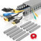 Alritz Cable Raceway Kit, 138(9x15.4) inch Open Slot Wiring Raceway Duct with Cover Cable Management System to Hide Under Desk/TV/Computer/Power Cords - 15.4 X 1.6 X 0.8 Inch(LWH) (Pack 9)