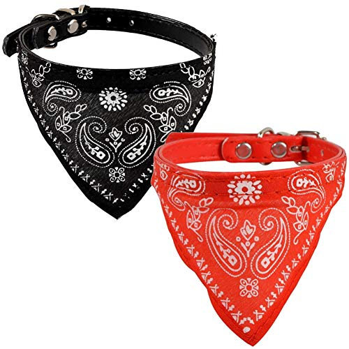 EROSPA® Halsband Dreieckstuch Halstuch - Hunde/Katzen - 30 cm (Schwarz)