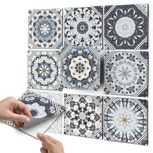 CREATISTO Mosaik-Fliesen Fliesenaufkleber Fliesenfolie - Aufkleber Folie für Fliesen I Klebefliesen Deko Folien für Küche u. Bad/Badezimmer (15x15 cm I 72 -Teilig)