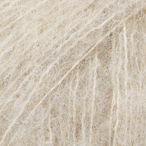 Drops Brushed Alpaca Silk color 4 hell beige, 25g Lacegarn mit Seide und gebürsteter Alpakawolle, flauschig weich