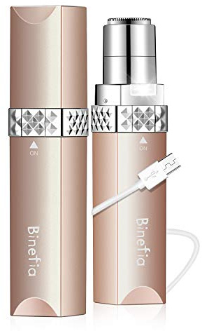Facial Hair Remover Women, Binefia USB Rechargeable Hair Removal, Painless Face Hair Trimmer, Portable Electric Razor