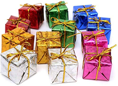 Albero di Natale Piccole scatole Regalo Scatole Regalo per Albero di Natale Quadrato Piccolo Scatole per Decorazioni per Albero di Natale 3 cm 12 Pezzi