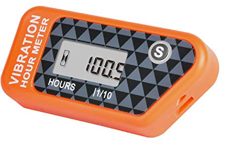 Runleader Digital Wireless Hour Meter,Vibrazione per carrello da golf Generatore di trattori Compressore Motosega Moto Dirt Bike Idropulitrice e macchina alimentata a gas/diesel. (016B-OR)
