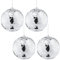 Suwimut 4 Pack Mirror Disco Ball, 15cm/6 Inches Cool and Fun Silver Hanging Ball With Ring for DJ Light Effect, Party and Home Decorations, Stage Props