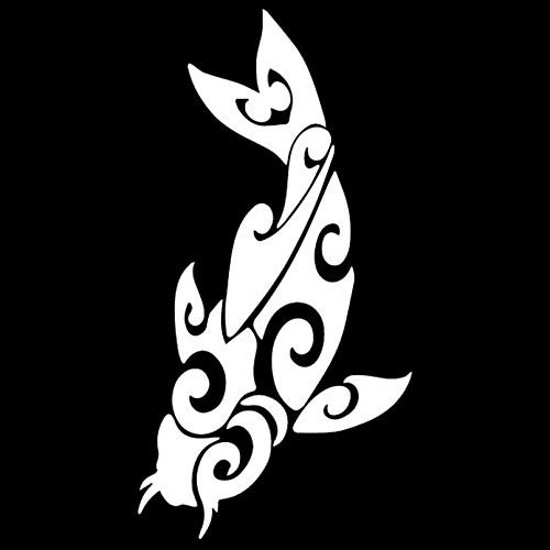 SCSHY Auto-Aufkleber 8Cm * 15.5Cm Angeln Aufkleber Auto Aufkleber Tribal Koi Wildlife Vinyl Dekor Kunst Schwarz/Silber