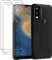Young & Ming Funda para ZTE Blade A51 + Cristal Templado[3 Piezas], Resistente Funda TPU Protectora e Anti-Scratch Blando Funda, Negro