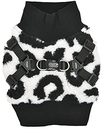 Puppia Brustgeschirr für kleine und mittelgroße Hunde - Serval Harness J - verstellbar und komfortabel, Schwarz, M