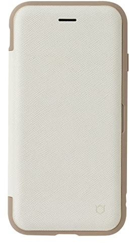 iFace Cardina Wallet Case for iPhone 12/12 Pro - with Foldable Kickstand, Card Pocket, Lanyard/Charm Loop, and Camera Protection Back Cover - White