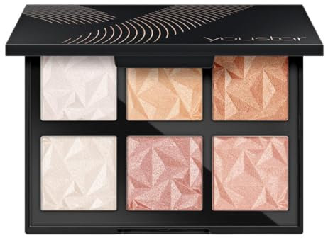 youstar GLAM QUEEN Highlighter Palette | Hochpigmentierte Highlighter für Strahlenden Teint, Make-up Palette für die Wangen/Teint, Klimaneutral, Vegan