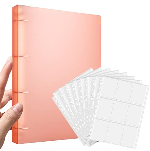 Sammelkarten Album 900 Pockets,Sammelkarten Hüllen Sammelkartenzubehör,50-Seiten Doppelseitig 9-Pocket,Transparent Karten Folien Sammelalbum Spiel Photocard Binder(Rot)