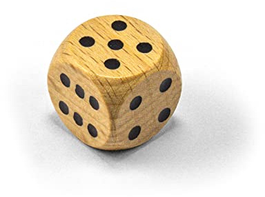 Waldfelsen Einzelne Bunte Holzwürfel Augenwürfel aus Holz in 20 frei konfigurierbar | Spielmaterial Zubehör Würfel 16 mm W6 D6 Standardgröße Knobel Dice 6-seitig (Blanko-schwarz)