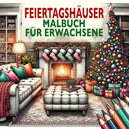 Feiertagshäuser Malbuch für Erwachsene: Festliche Gemütliche Häuser für Weihnachtszeit und Winterfeiertage: Festliche Gemutliche Hauser fur Weihnachtszeit und Winterfeiertage