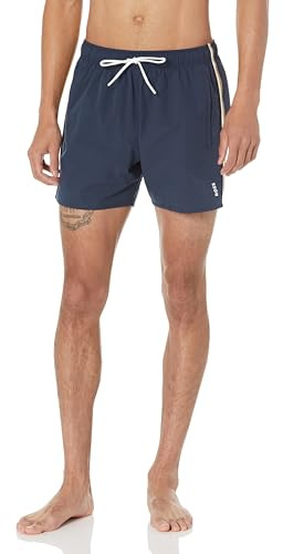 BOSS Men's Solid Swim Trunk with Iconic Side Stripe, Royal Sky Captain Blue, L