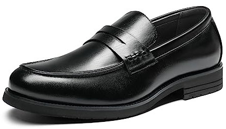 Bruno Marc Men's Slip-on Loafers Shoes and Leather Shoes Dress UK Man's Dress Shoes Casual and Comfortable Penny Loafer for Driving and Walking in Business, Party and Wedding,Size 8.5,Black,SBLS2339M