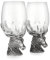 A E Williams Verres à vin en forme de tête de cerf avec tige en étain massif et base lourde | Paire de grands verres de dégustation décoratifs pour fête en plein air