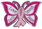 Broche papillon espoir épingle à épinglette pour femme Motif cancer du sein, Métal