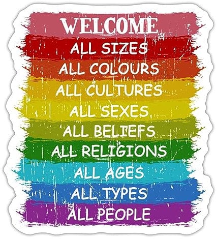 Spreadshirt Pride LGBT+ Regenbogen Message Für Queers Pride Sticker, max. 10x10 cm, 10 x 10 cm, Mattweiß