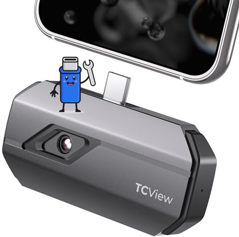 TOPDON TC001 Thermal Camera Android, 512x384 TISR High Resolution, -20℃ to 550℃, Video Recording, 25Hz, Thermal Imager for Electric, Leaking, Pest Inspection, House Maintenance