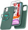LeYi Flüssige Silikon Handyhülle für iPhone 11 Hülle mit 2*Schutzfolie, 360 Grad Ständer Ring Silikonhülle Outdoor Kratzfest Stoßfest Gel Dünn Schutzhülle Case für Apple iPhone 11 Grün