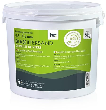 5 kg Glasgranulat für Sandfilteranlagen 0,7-1,3 mm Körnung für Pool und Schwimmbad