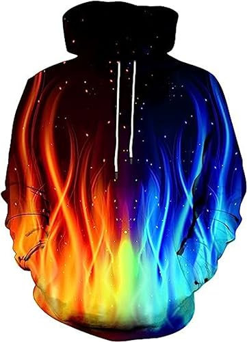 GOOSMI Herren 3D Kreative Druck Kapuzenpullover Slim Fit Langarm Sweatshirt XL TD-06 Schwarz