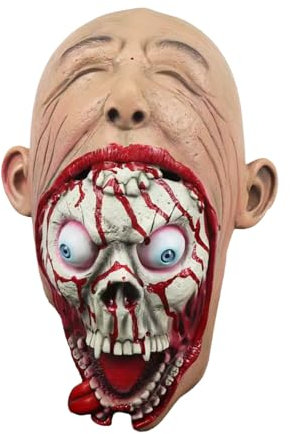 Fukamou Zombie Maske, Latex Zombiekopf Maske, Horror Maske, Gruselige Maske Für Halloween Karneval Kostü