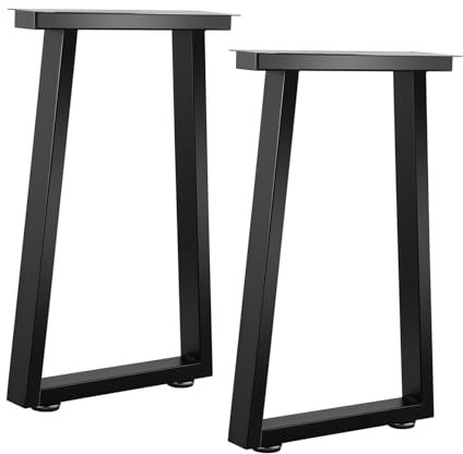 ALLCOS 55,9 cm Couchtischbeine aus schwarzem Metall, Trapez, robuste Tischbeine, DIY-Projekt für Couchtisch, Bank, schwarz, 2 Stück