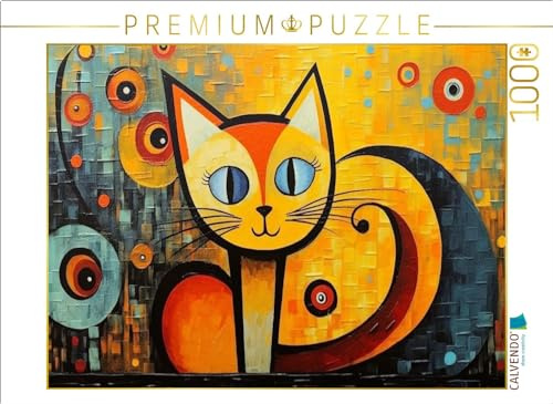 CALVENDO Puzzle Katze Im Stil von Wassily Kandinsky II | 1000 Teile Lege-Größe 64 x 48 cm Foto-Puzzle für glückliche Stunden