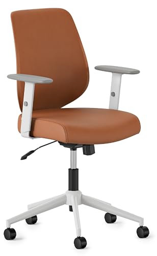 Branch Daily Chair - Vegan Leather Office Chair with Swivel, Lumbar Rest, and Adjustable Armrests - Comfortable Seating for Improved Posture and Productivity - Dune