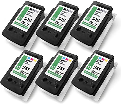 Eurotone PG540XL CL541XL Tintenpatrone kompatibel für Canon MX370 MG2250 MX435 MG4150 MX395 MX515 MG3650 MX535 MG4140 MX375 MG3550 MG2140 [6er-Mulipack]