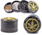 HIBRON 2 Grinder Lujo Molinillo Metálico 4 Piezas con Incrustaciones de Brillantes, y Raspador de Polen, Molinillo de Elegancia para Hierbas y Especias,Molinillo Fino, Portátil y Antiadherente