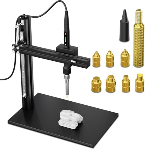 DACKZZM Heat Set Insert Tool, Vertikale Hitze-Pressmaschine Aluminiumlegierung, 8 Stück Einschmelzhilfe Set, für M2/M2,5/M3/M4/M5/M6/M8 Gewindeeinsatz 3D Druck