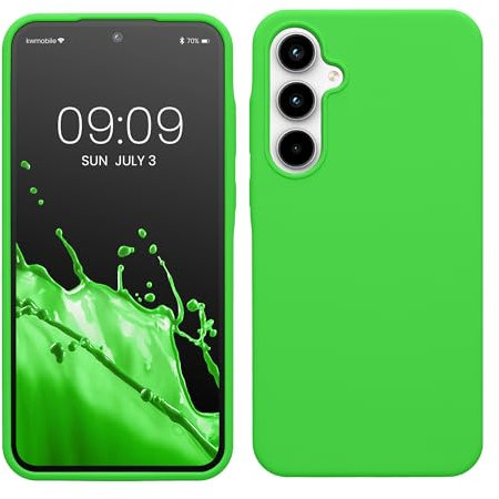 kwmobile Cover per Samsung Galaxy A35 Custodia - Back Case per Smartphone in Silicone TPU - Protezione Gommata - verde lime